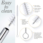 Close-up view of the smooth, polished tips of the reusable Stainless Steel Straws.
