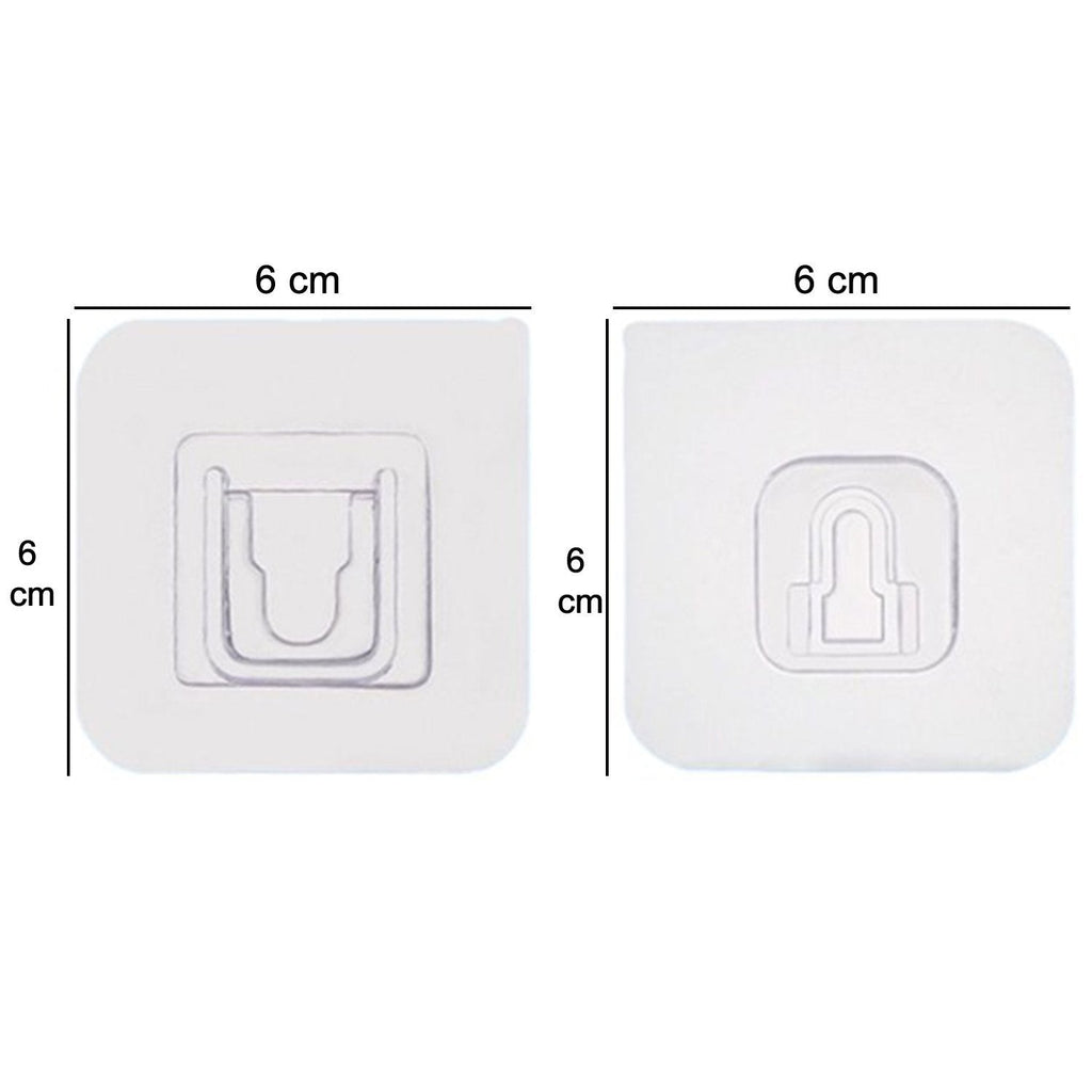 A robust heavy-duty adhesive hook in use, holding multiple items securely.