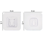 A robust heavy-duty adhesive hook in use, holding multiple items securely.