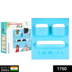 Multipurpose bathroom organizer showing separate compartments for soap, toothbrushes, and paste.