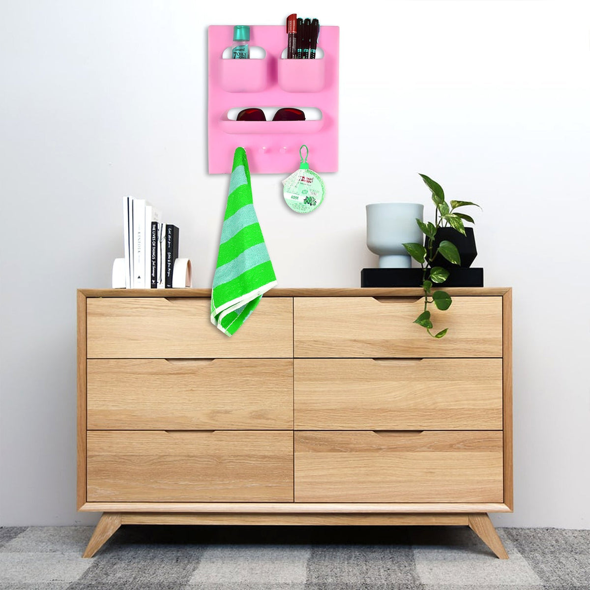 Unbreakable plastic soap dish with integrated toothbrush and paste holder mounted on a wall.