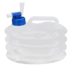 White 5L collapsible water container with a sturdy carry handle.