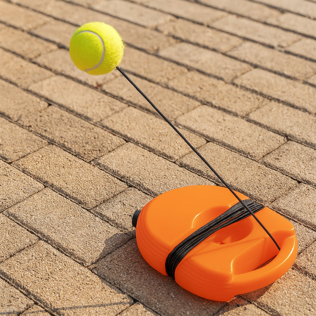 Blue Tennis Rebound Trainer with string and stable base for solo practice.