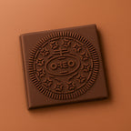 Close-up of the chocolate scented notebook cover, highlighting the design.