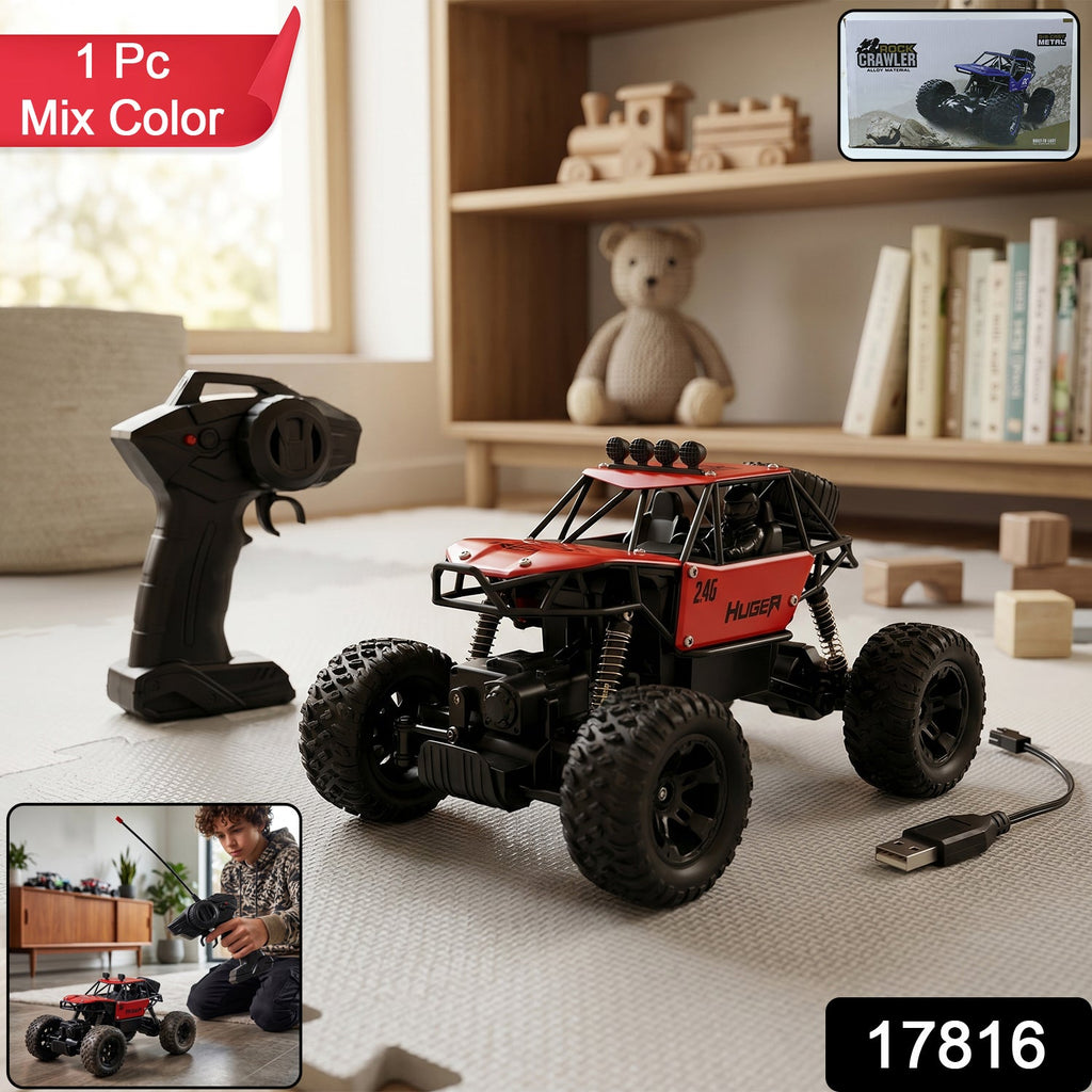 Side view of the durable Rock Crawler RC Truck on display.