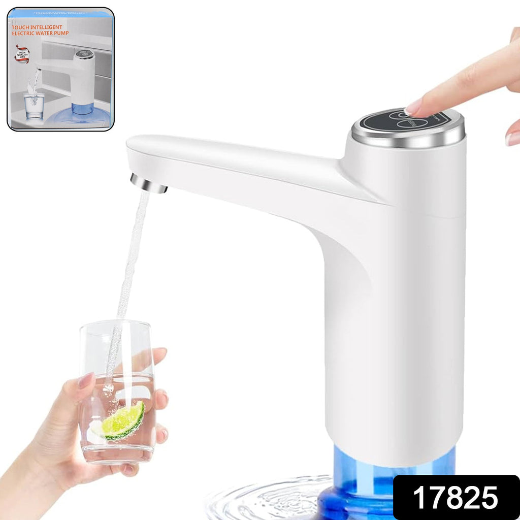Portable water dispenser pump with a USB charging port on a kitchen counter.