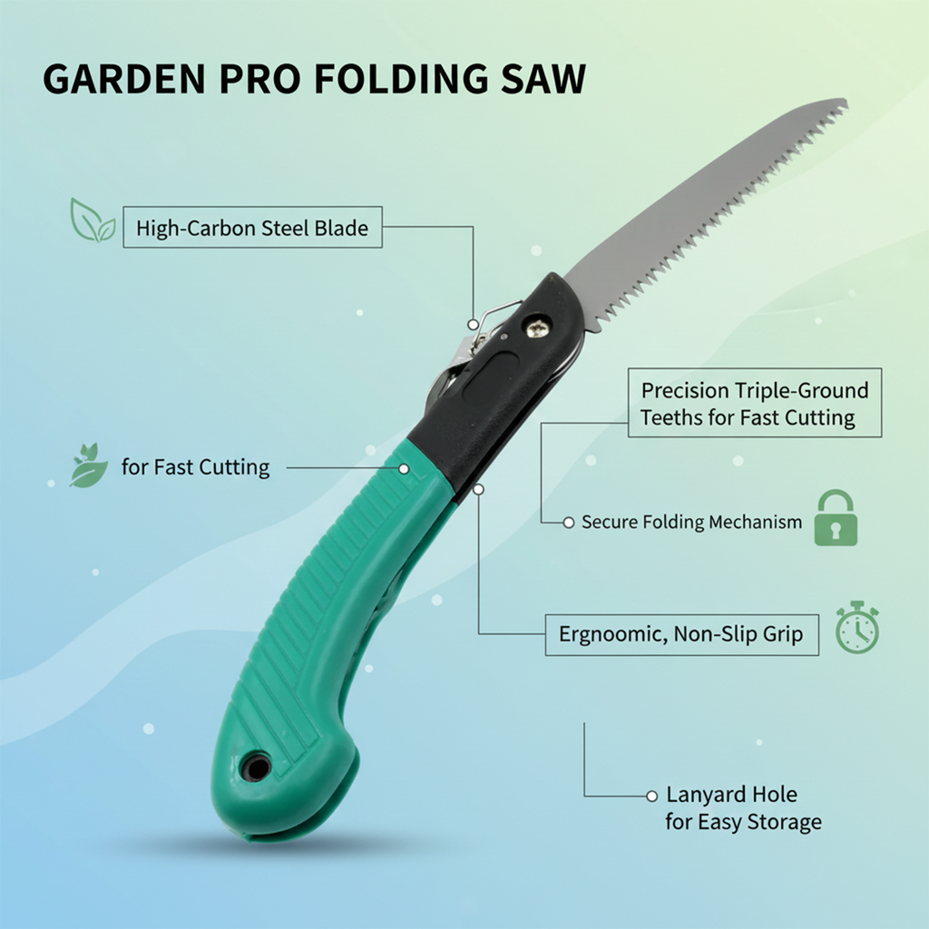 The 1793 folding handsaw in its compact, ready-to-use form.