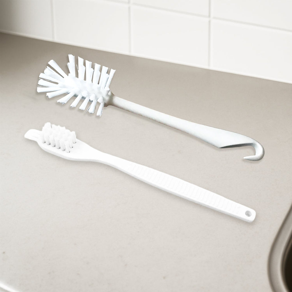 Two-piece multifunctional cleaning brush set for household use