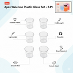 Transparent reusable plastic glass from Apex Welcome Glass Set