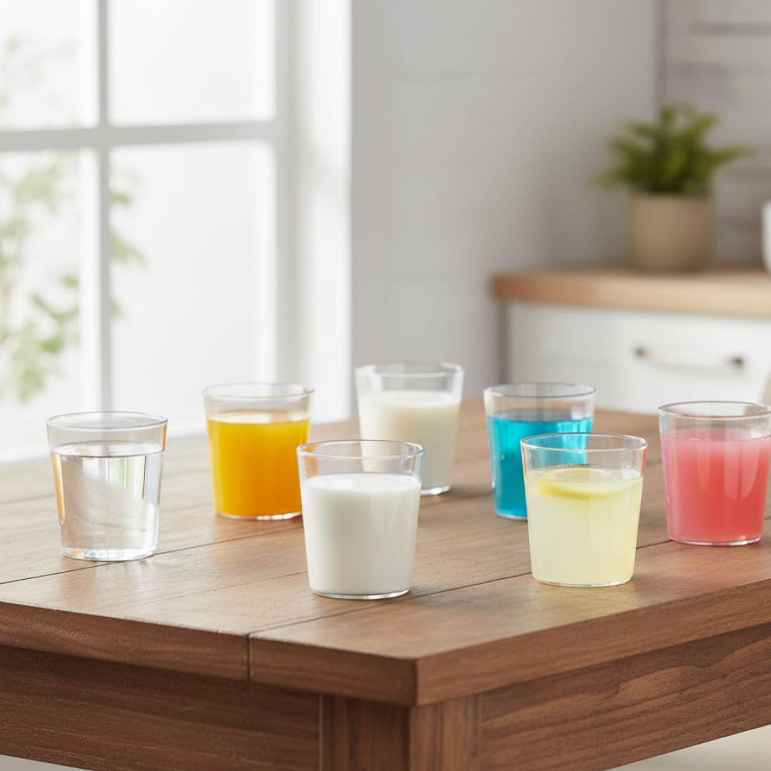 Stacked plastic tumblers from Apex Durable Drinkware Set of 6