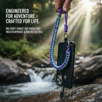 Bright multicolor adjustable phone wrist strap lanyard for secure carrying.