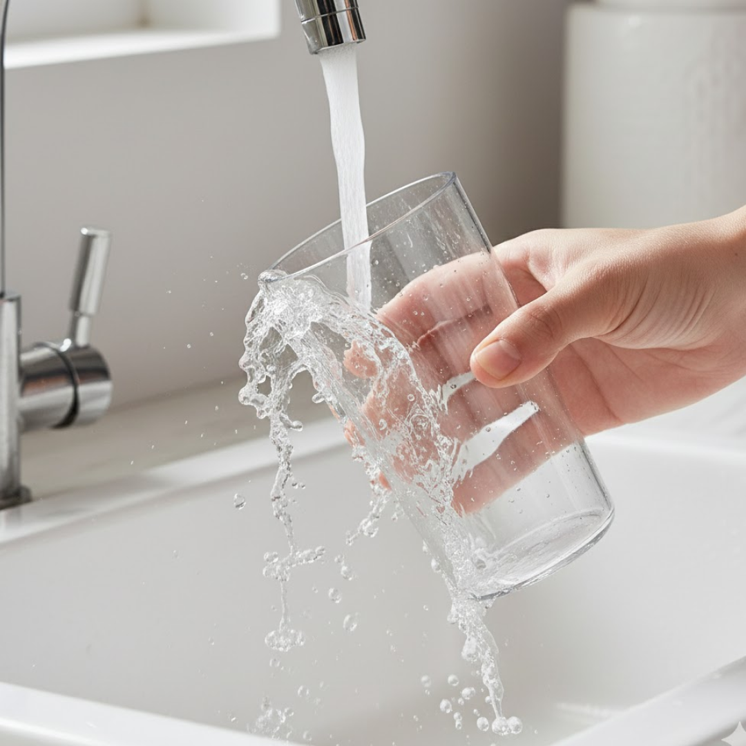 Transparent plastic tumbler with glass-like clarity