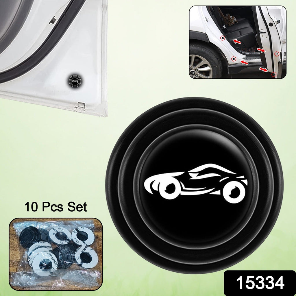 Close-up of a clear Car Door Protector sticker applied to a car door, preventing dings.