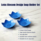 Lotus blossom shape soap holder set showcasing elevated drainage