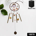 Front view of Krishna Dream Catcher Wind Chime with spiritual design