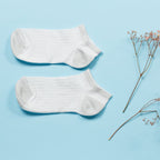 Detailed view of men's sports sock cushioning in heel and toe areas