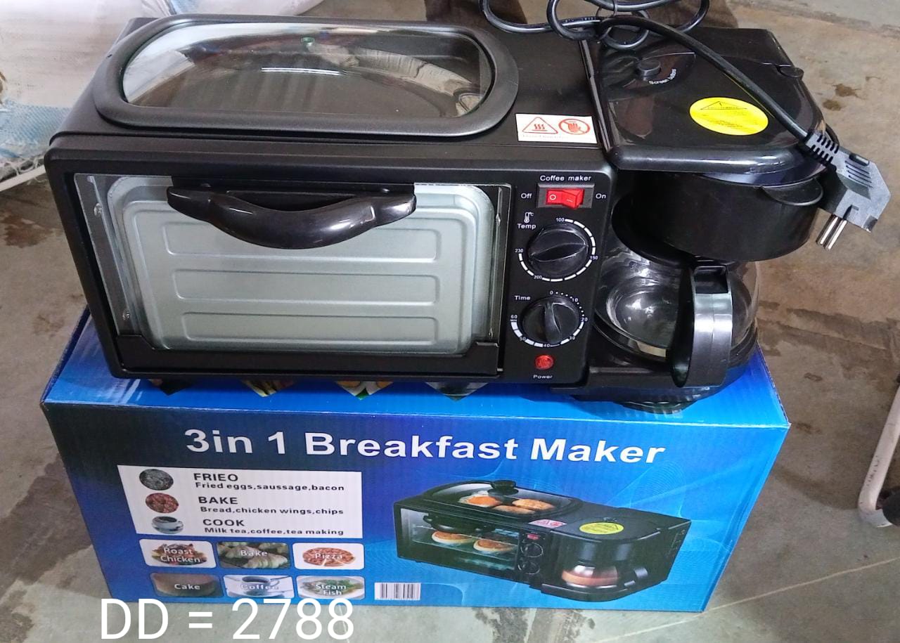 Another angle of the compact 3-in-1 Breakfast Maker in a modern kitchen.