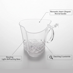 Top-down view of the LED Glass Cup, highlighting its heart design and liquid activation.