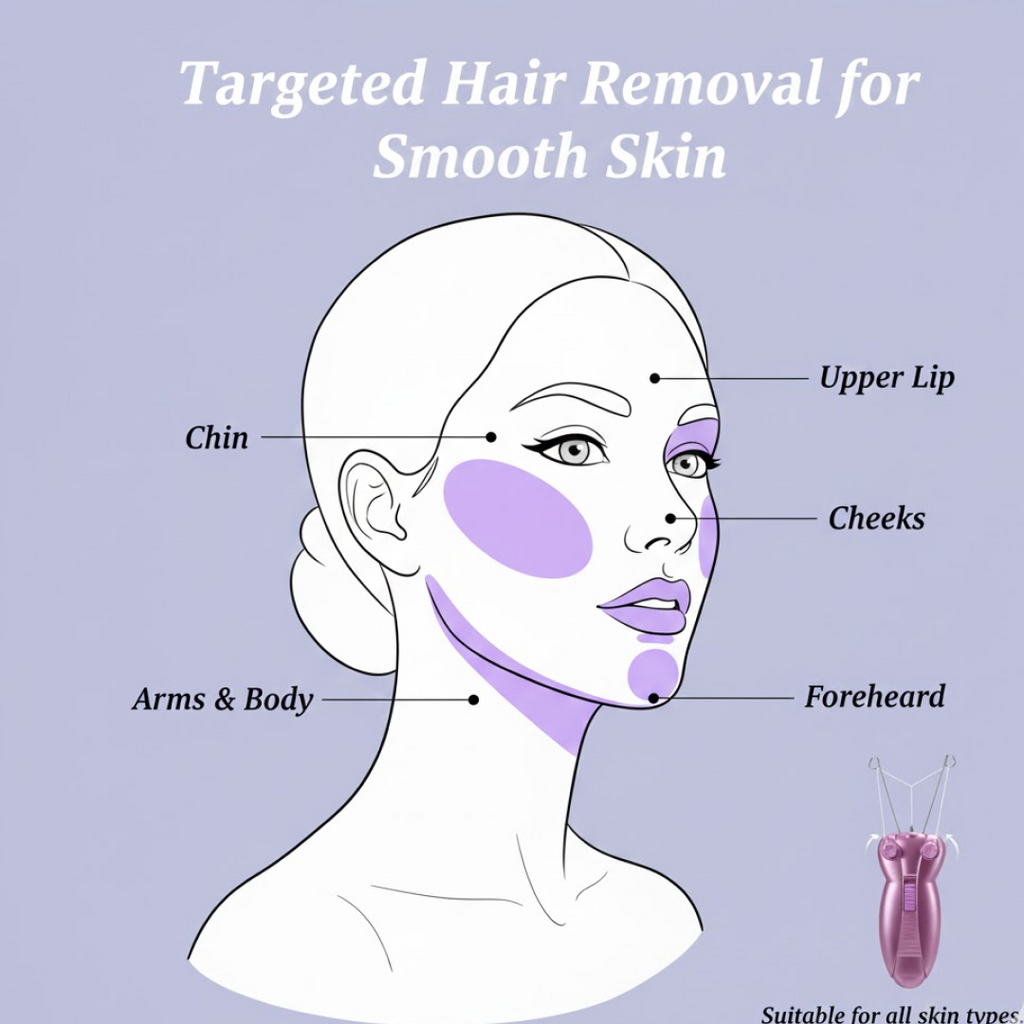 Precision head of the electric facial epilator.