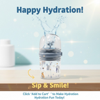 The Whale Spray Sippy Cup with its flexible, bendable straw extended for easy drinking.