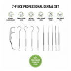 Detailed view of the reusable stainless steel floss pick, showcasing its design.