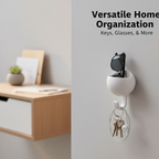 Self-adhesive strong wall hooks for hanging keys, towels, and accessories.