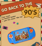 Front view of a brightly coloured handheld water game, showcasing its engaging design for kids.