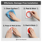 Decorative design of self-adhesive strong wall hooks adding style to room.
