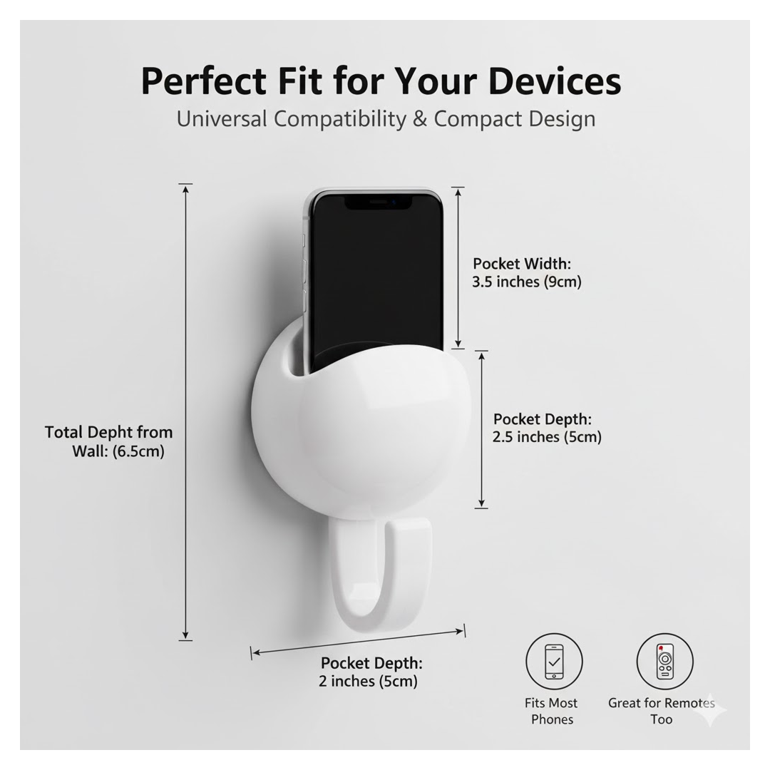 Multipurpose heavy-duty self-adhesive hooks for bathroom, kitchen, and office use.