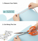 Side view of the tailor scissors, emphasizing the durable steel construction for long-lasting performance.