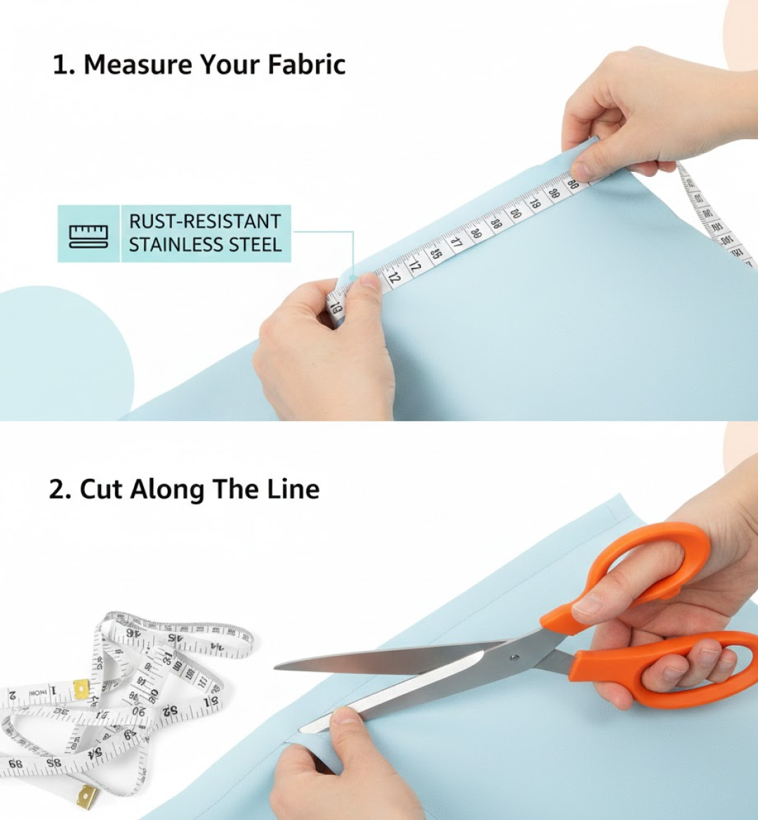Side view of the tailor scissors, emphasizing the durable steel construction for long-lasting performance.
