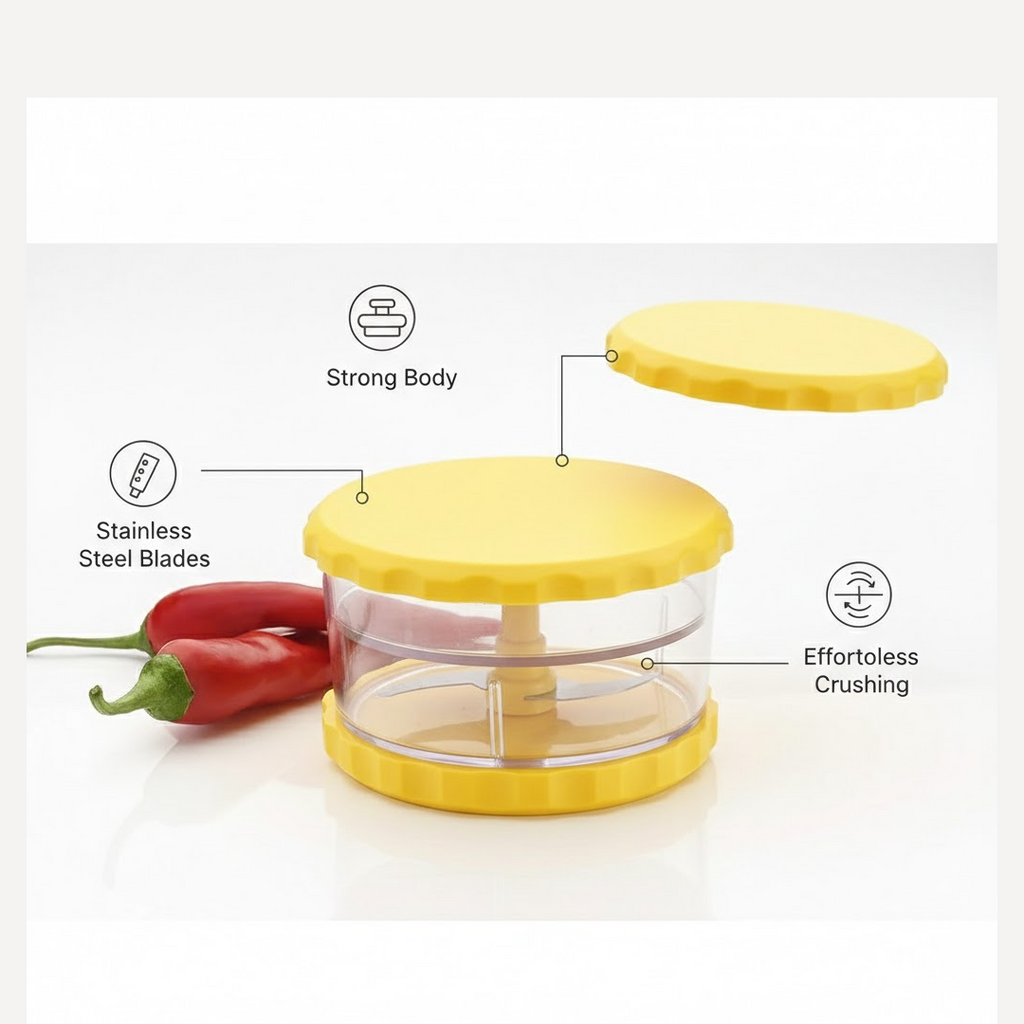 All components of the Quickslice manual grinder disassembled for easy cleaning.