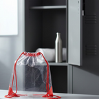 Close-up of the durable, transparent plastic material of the ClassiCarry stadium bag.