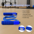 High-quality digital skipping rope with reset button and foam grips