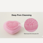 Compact heart-shaped silicone facial brush for women's skincare.