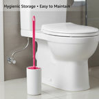Flexible bristles and round head of the hygienic toilet cleaner brush.
