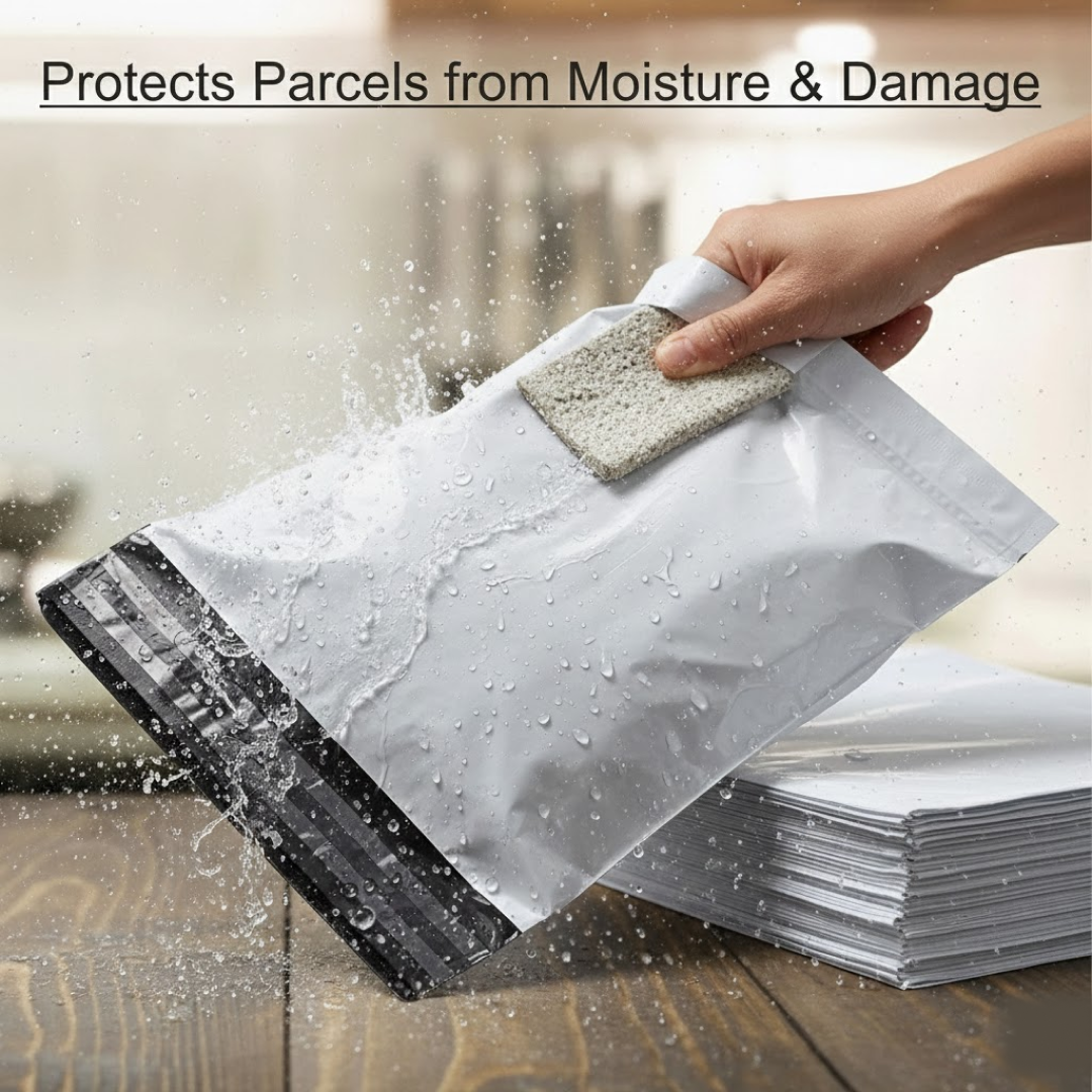 FERVENT brand label detail on a tamper proof courier bag.