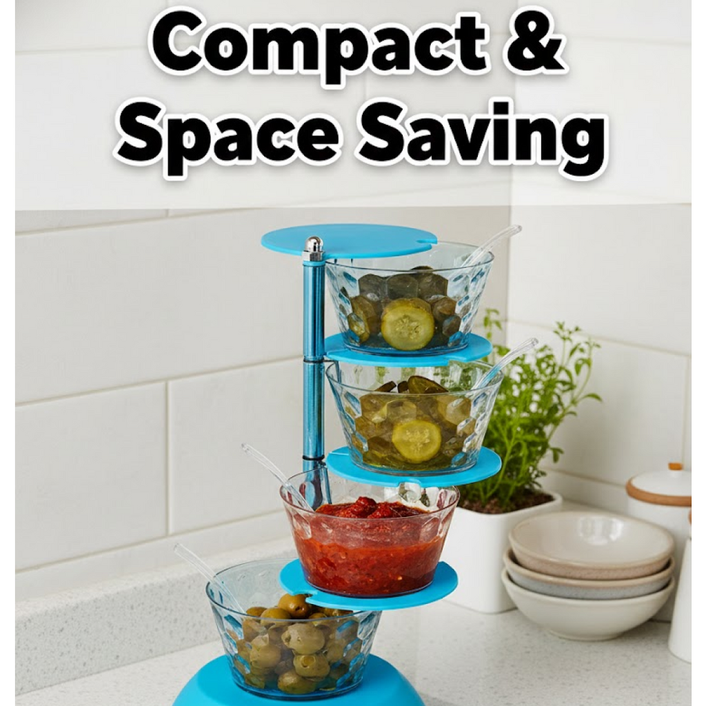 Multipurpose condiment set, ideal for dining tables.