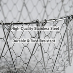 Illustration detailing the dimensions of the compact foldable strainer basket for kitchen use.