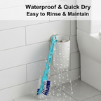 Comfortable grip on the handle of the 2-in-1 toilet cleaning brush.