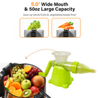 Close-up of juicer handle and working parts for effortless operation