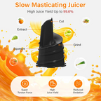 Side view of compact plastic manual juicer