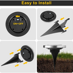 Energy efficient solar powered LED garden pathway light with durable stainless steel design
