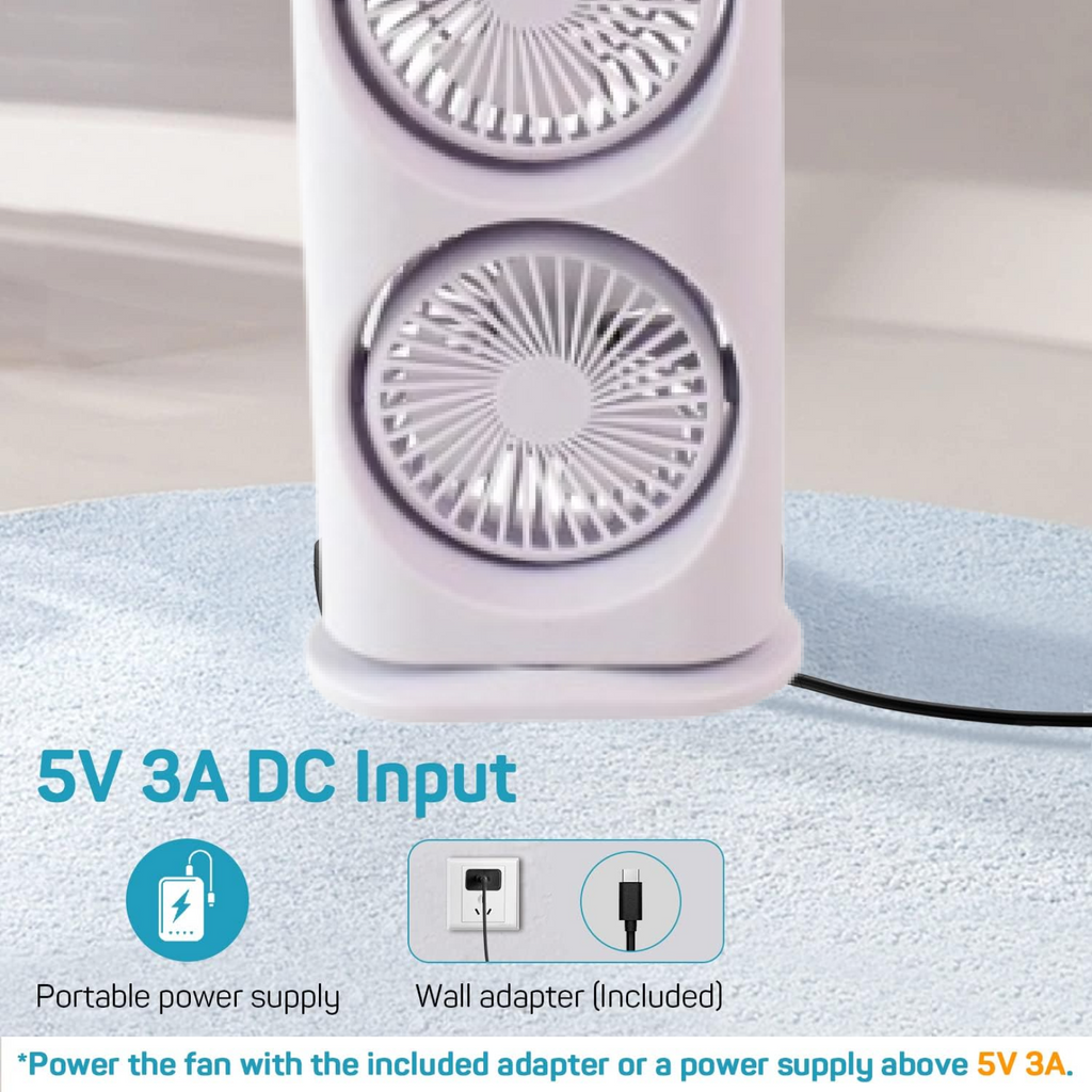 Detailed view of three spray heads and fan blades on charging fan