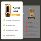 Side view of the portable Crystal Table Lamp emitting a soft, natural light.