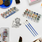 Complete Paint by Number Kit for adults by Indo Glow, featuring canvas, paints, and brushes.