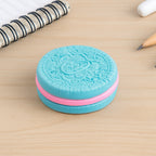 Assorted biscuit erasers displayed on a white background, perfect for kids' stationery.