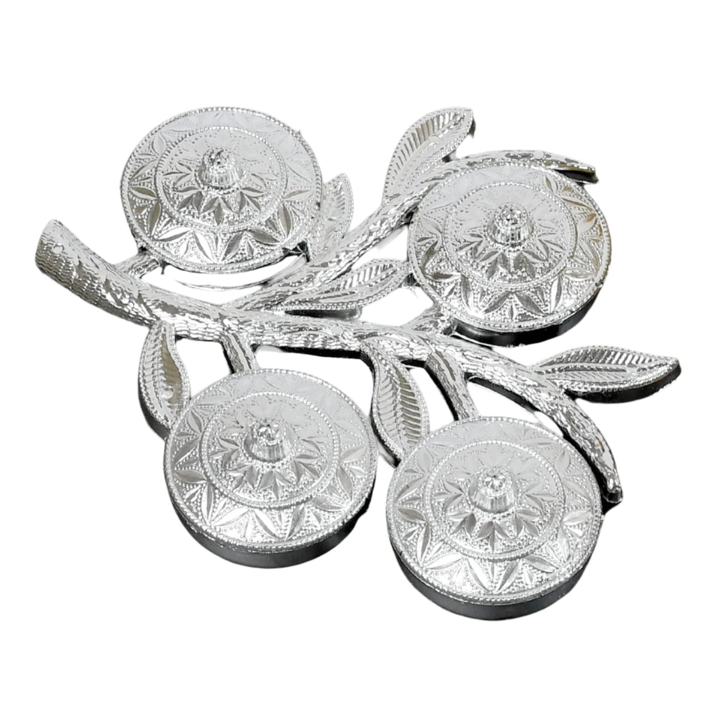 Close-up of the empty tree-shaped snack server, highlighting its intricate design details.