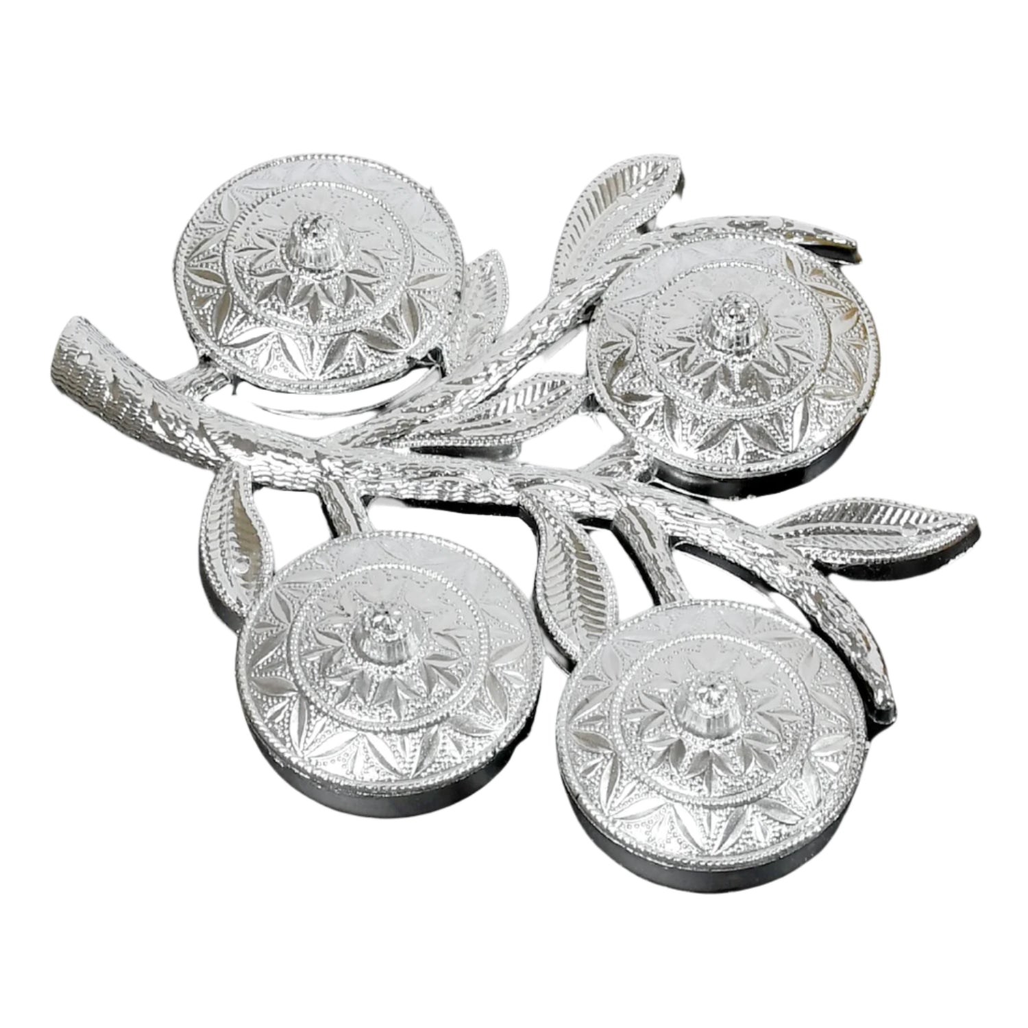 Close-up of the empty tree-shaped snack server, highlighting its intricate design details.