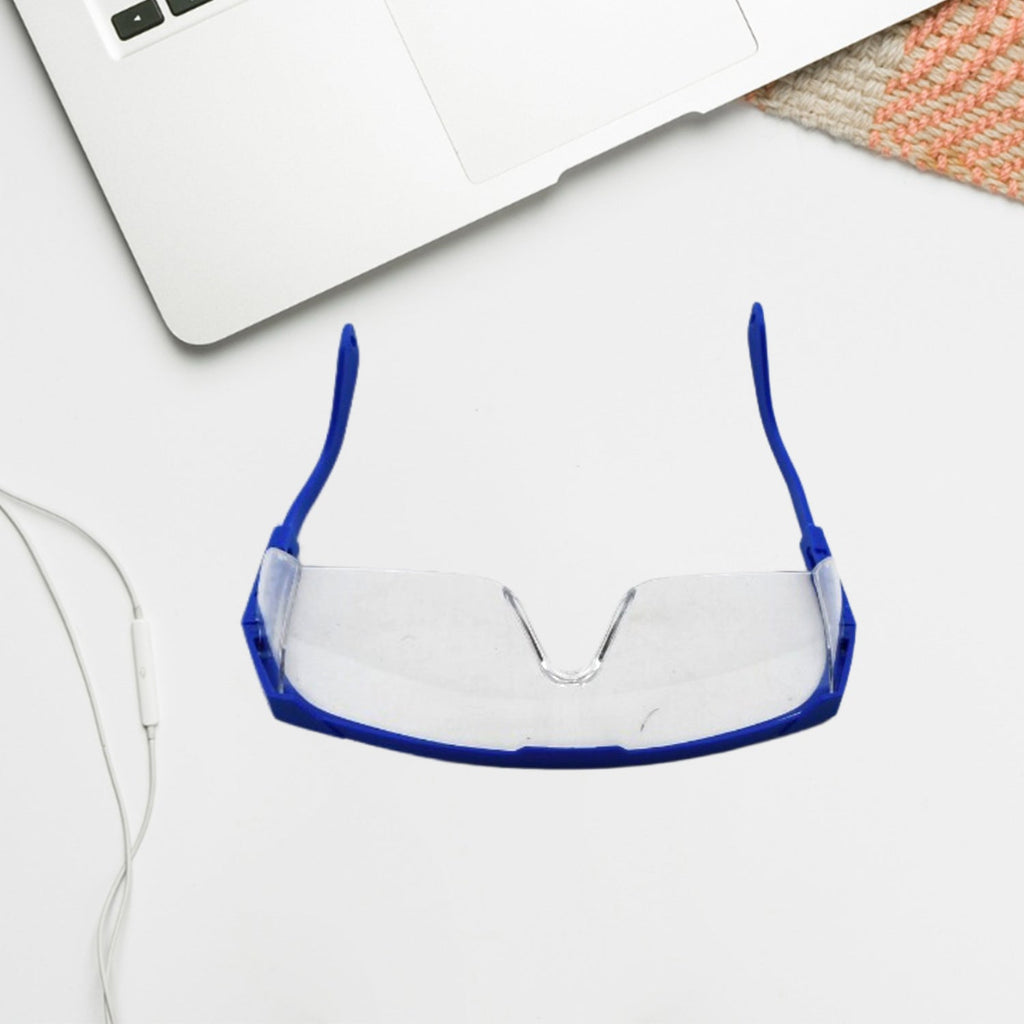 Adjustable safety glasses with comfortable nose bridge.